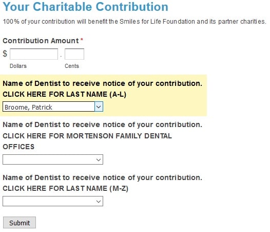 Dentist Smiles for Life Charity