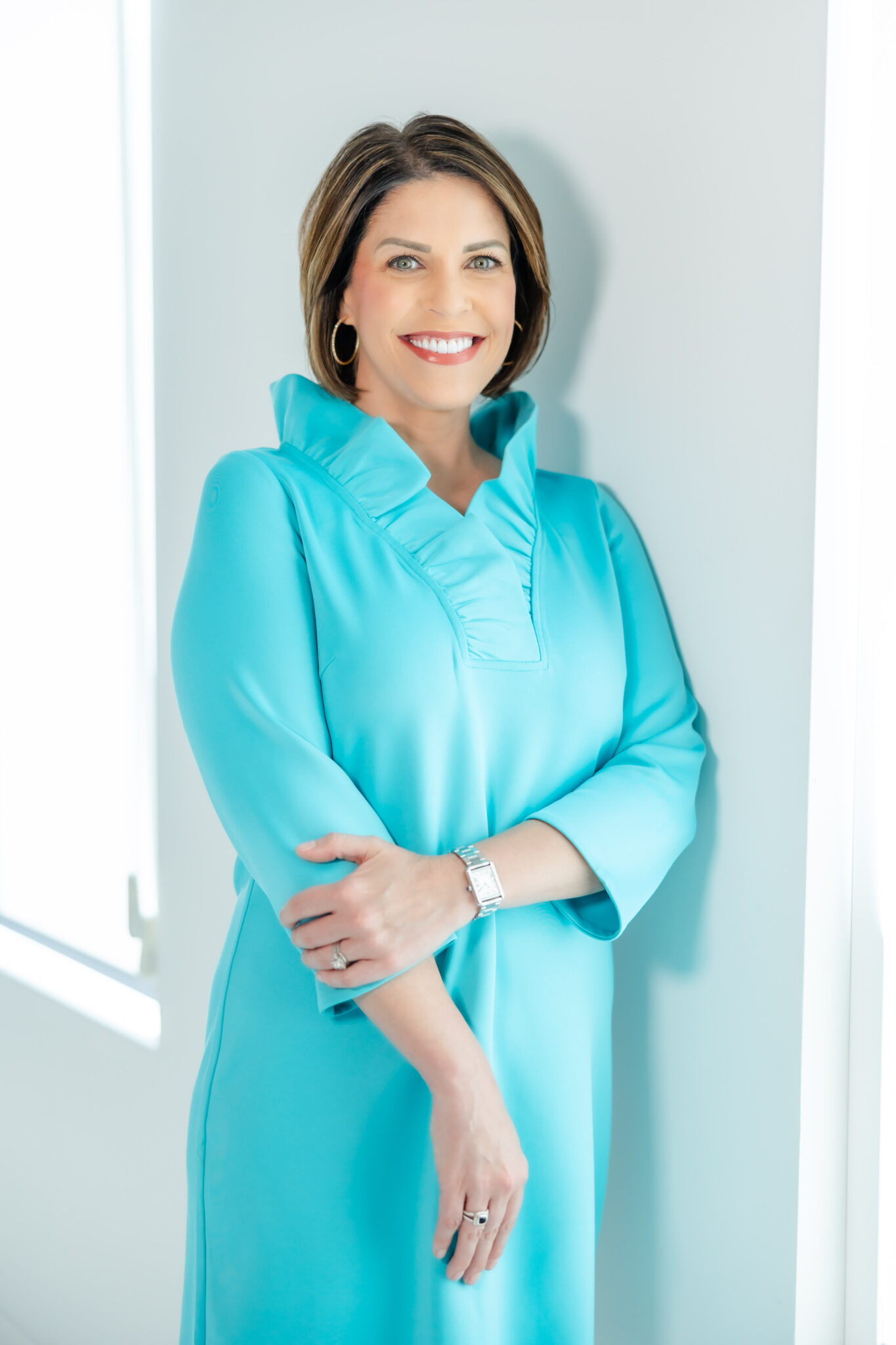 Smiling female patient of Dr. Patrick Broome at Charlotte Center of Cosmetic Dentistry